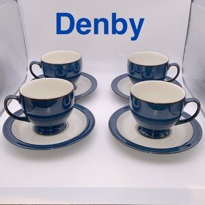 Boston Footed Breakfast Four Cups & Saucers